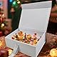 VELLUSTRA Geschenkboxen, Faltbare Geschenkschachtel mit Deckel, Geschenkverpackung Box mit Band, Wiederverwendbare Geschenkbox, Geeignet für Valentinstags Geschenke Machen (Weiß)
