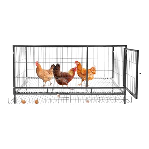 Gallinero de 120 x 58 x 62 cm, jaula para gallinas con recolección automática de huevos, recinto para animales, recinto al aire libre para pollos, animales pequeños y plantas