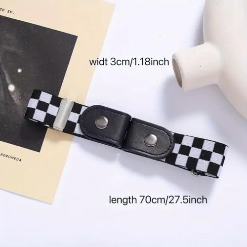 Image of Toxen Invisible Buckle-less Jeans Belt with Ring Adjustable Buckle Free Waist Belt Elastic Belt for Jeans Pants Skirts Women or Men