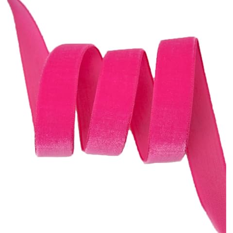 Velvet Ribbon for Wedding Christmas Gift Box Wrapping Bow Making Bouquet Wrap DIY Craft Decor (Fuschia, 1''x5Yds) Cover