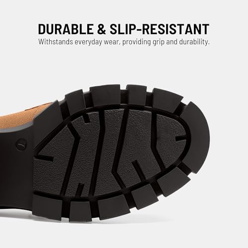 DREAM PAIRS Loafers for Women Platform Chunky Loafers Slip On Casual Shoes,Size 11,Light Brown,SDLS2321W