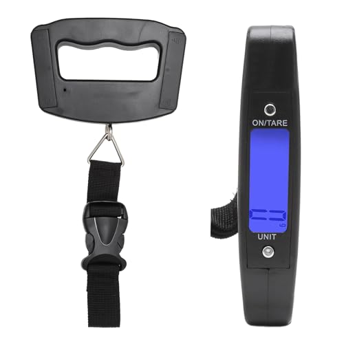 HENGBIRD Balanza Equipaje Digital hasta 50 kg con correa ancha, bascula equipaje precisa con pantalla lcd retroiluminada y mango ergonomico, balanza para maletas de viaje