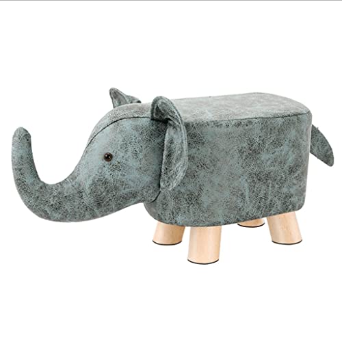 Erik Xian Taburete de pie de Elefante otomano con 4 Patas de Madera Maciza Otomano tapizado Fuerte y Resistente Creativo para Sala de Estar y Dormitorio
