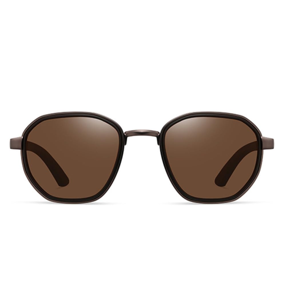 Klassische Sonnenbrille für Herren, oval, blendfrei, für Reisen, Angeln, Radfahren, Mpty203 Brown, Einheitsgröße
