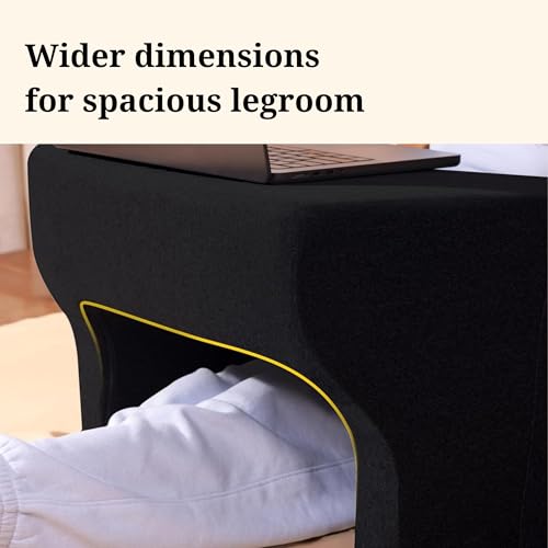 Image of CUSHIO Lap Desk Pillow for Working on Laptop, Reading & Gaming | Ergonomic Memory Foam Desk Table with Arm Rest | Perfect for Using on Bed, Sofa & Floor (Black)