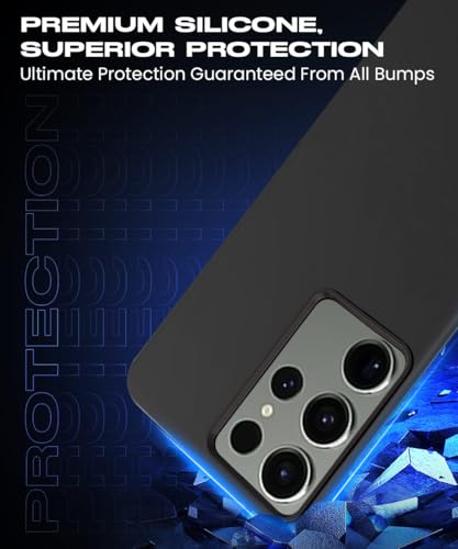Image of WOW IMAGINE Slim Frameless Back Cover for Samsung Galaxy S23 Ultra 5G | Ultra Thin Lightweight Design & Camera Protection | Soft Matte Silicone Flexible Mobile Case (Black)