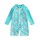 YAGATA Baby Badeanzug Junge Kleinkind EIN Stück Rash Guard Badeanzug Kurze Ärmel Reißverschluss Kleinkind Sommer Strand Bademode 0-3 Jahre Der Blaue Hai 6-12M