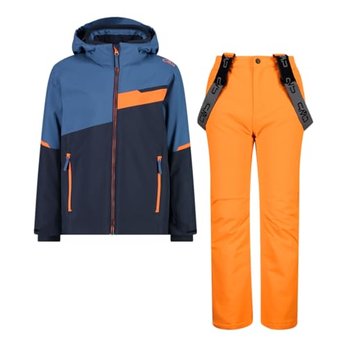 CMP Set Tuta Sci da Bambino in Twill, 34W4944 (Blu Scuro/Arancione, 116)