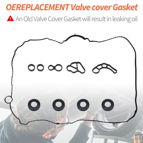 Image of HiSport Valve Cover Gasket Seal 12635953 12627105 12634516 | Compatible with Buick Regal Cadillac ATS CT6 CTS Chevy Camaro Malibu Limited Traverse GMC Acadia Canyon 2.0L 2.5L 2013-2018