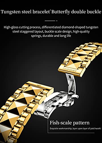 Image of OUPINKE Watches for Men Automatic Skeleton Self Winding Dress Wrist WatchBusiness Waterproof Luminous Tungsten