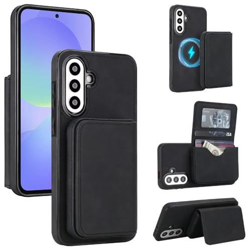Étui portefeuille en cuir amovible Samsung Galaxy A17 4G/5G noir rigide