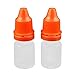 Aexit 2Pcs 5ml Bottles & Jars Dropper Clear Plastic Bottle Drop Eye Liquid Squeezable Empty Centrifuge Bottles Red Cap