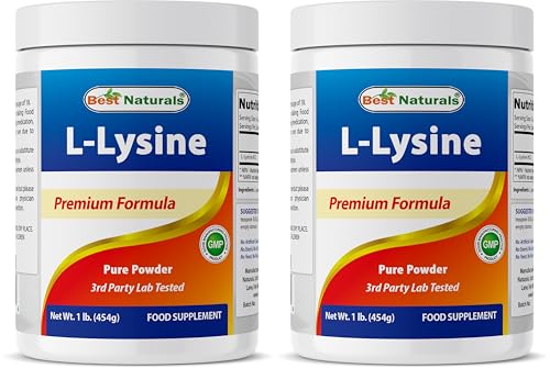 Best Naturals Lysine Powder, 1 Pound - 100% Pure (1 LB (Pack of 2))