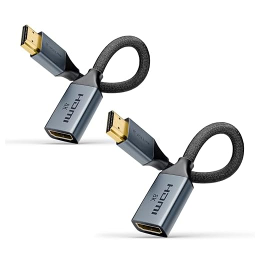 VCELINK 8K Cable Alargador HDMI Macho Hembra Corto 18CM - 48Gbps Compatible con 8K@60Hz/4K@120Hz, Ofrece una Experiencia Fluida y Estable, 2 Unidades