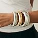 Chunky Gold Bangle Bracelets for Women Gold Chunky Bracelet, Trendy Stackable Bangles Minimalist Cuff Fashion Jewelry (Gold Silver-1)