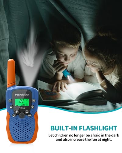 FAYOGOO 3 Pack Walkie Talkies for Kids Long Range 2 Miles,Rechargeable Kids Walkie Talkies with Flashlight,Built-in Battery,Toys Gifts for 3-12 Year Old Boys Girls, Christmas Birthday Gifts - Image 5