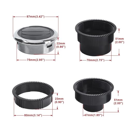 Perilla deflectora de ventilación coche 80mm para aire acondicionado RV 4