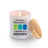 Loovelo Playing Pickleball Improves Memory Pickleball Gifts Scented Candle Home Office Pickleball Lovers Players Jar Candles Sage Floral Lavender Scent 9.5 oz