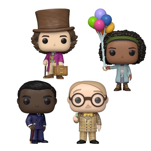 Wonka (2023) Funko Pop! - Juego completo de películas (4) Willy Wonka, Prodnose, Noodle y Slugworth