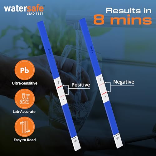 Watersafe Advanced Drinking Water Lead Test Kit - 5 Ppb Lead Detection - DIY Home Water Lead Test Kit for Tap Or Well Water - 8 Minute Test