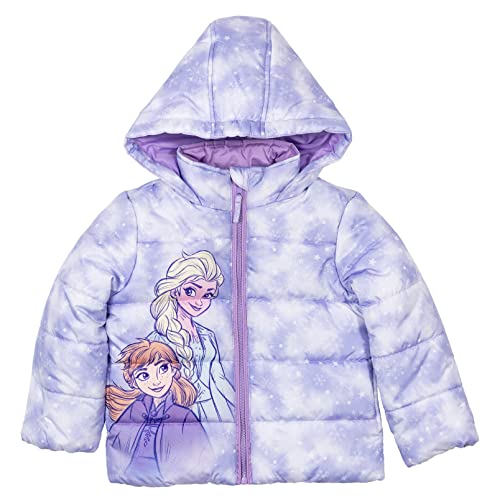 Disney Frozen Girls Zip Up Puffer Jacket Toddler to Little Kid Sizes (2T - 7-8)3