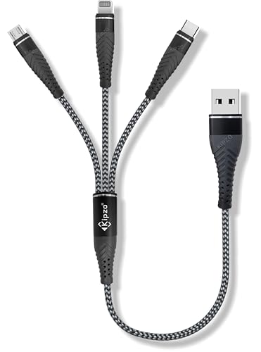 Image of USB 40cm mini short 3 in 1 charging cable super Dash Warp PD 65w fast car multi charger power bank cord Type c Micro galaxy with wall adapter (ONLY TYPE-C DATA Transfer)