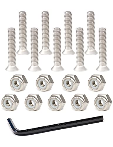 Titanium Skateboard Hardware 9Pcs 1" Bolt Set Deck Mounting Screw Nut Hex Wrench Skate Parts Fastener Best Mount Part #TOP8