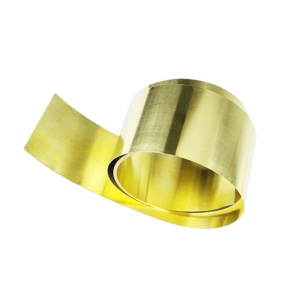 QZDIANGE Brass Foil Roll,Copper Metal Brass Sheet for Crafting/0.2 * 100 * 100Mm