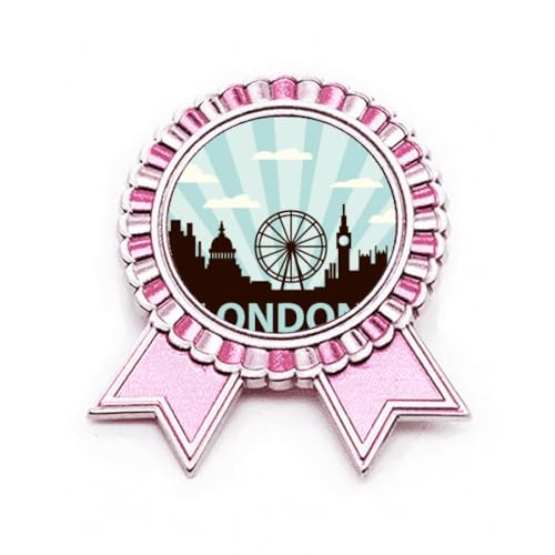 Broche rose contour œil de Londres en métal M, le cadeau idéal pour amateurs de voyage