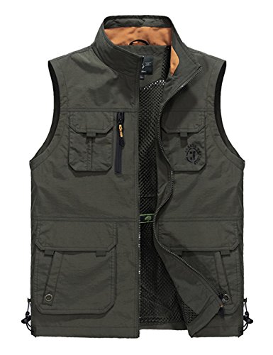 Gihuo Men's Utility Outdoor Multi Pockets Fishing Photo Journalist Sports Vest