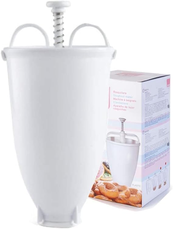 Rosquillera Manual Repostería Casera Fácil Donuts Beignets Plástico Receta Incluida Cocina Doméstica Postres Molde Pastelería Máquina Mini Moldeador Fáciles Rápidos Preparar Rellenar Decorar