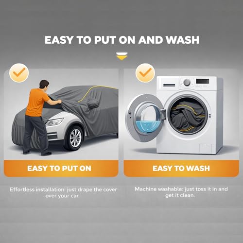 Image of Premium Grey Series 100% Waterproof Car Body Cover for Venue Cover (All Models) with Mirror Pockets | Triple Stitched, Elastic, Custom Fit, Heat Resistant, Anti-Dust, All-Weather Cover