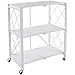 FMOPQ Scaffalatura Scaffalatura, Scaffalatura a 3 Livelli su Ruote per Stoccaggio Pesante, per Garage, Bagno, Cucina, Dispensa, Pieghevole