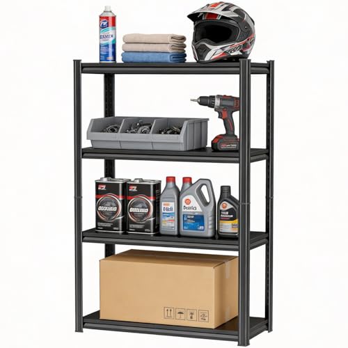 Notmise 4-Tier Metal Garage Shelving Heavy Duty Adjustable Storage Shelves