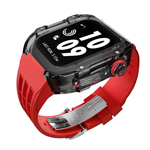Kit modification boîtier transparent Apple Watch Ultra 44mm bracelet caoutchouc sport