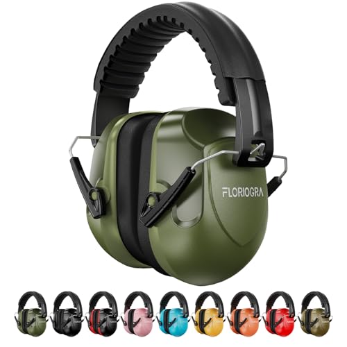 Image of Floriogra Noise Reduction Ear Muffs, NRR 34dB Ear Protection for Adults | Hearing Protection Noise Cancelling Headphones for Kids Autism, Shooting Ear Protection for Gun Range, Mowing, Construction
