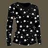 Stylish Long Sleeve T-Shirt with Graphic Print for Festive Occasions Casual, black, M #2