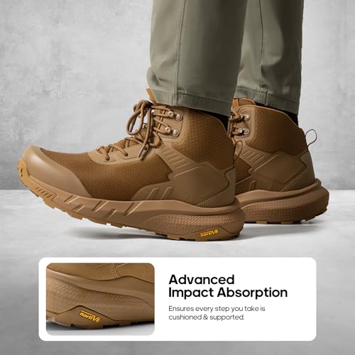 Image of NORTIV 8 Men's Waterproof Military Tactical Work Boots Leather Motorcycle Combat Lightweight Non-Slip Hiking Boots for Men VaporGuard