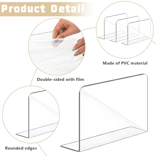NINGYER 12 Stück Regaltrenner, Regaltrenner Bücher 20 x 12 cm Regaltrenner, Kleiderschrank Regalteiler für Schlafzimmer Küche Kleiderschrank (Transparent)