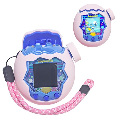 Tamagotchi Paradise(たまごっちパラダイス)用 ケース カバー 分離式 柔らかい シリコン製 保護ケース かわいい 子供向き 指紋防止 防水 保護 耐衝撃 ギス防止 耐久性 ハンドストラップ付き(ピンク)