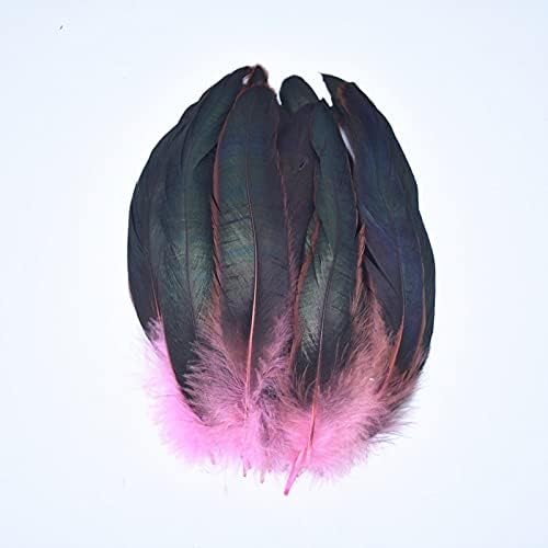 Zamihalaa 50Pcs/Lot Colorful Rooster Feathers for Crafts Holiday Black Chicken Decoration for Needlework and Handicrafts Pheasant Plumes - Royal Blue