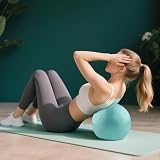 VELLUSTRA 2PCS Gymnastikball mit Aufblasbarer Fußpumpe, Anti Burst Pezziball, 25CM Gymnastikball, Anti-Rutsch-Sitzball, Balanceball, Pilates Ball Yogaball für Zuhause, Fitnessstudio und Büro