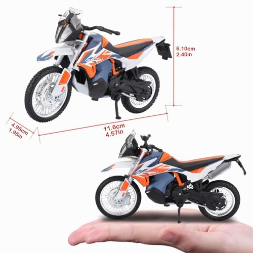 Bburago KTM 790 Adventure R Rally Motorrad - Maßstab 1:18 - Unglaublich detaillierte Die-Cast Replik Sammlerstück Motorrad Modell, Weiß