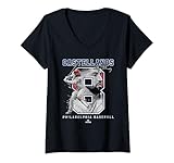 Womens Number and Portrait Nick Castellanos Philadelphia MLBPA V-Neck T-Shirt