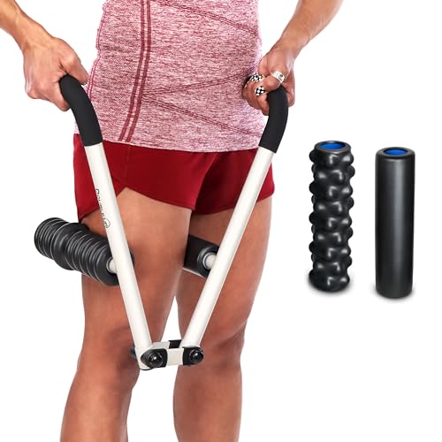 DoubleUP-Roller-D4-Leg-Arm-Massager-Metal-Frame-4-Rollers-White DoubleUP Roller D4 Leg & Arm Massager, Metal Frame + 4 Rollers, White - Image 1