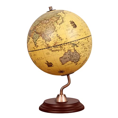 PZEOB Globos terráqueos Globo Antiguo Soporte de Metal Globo terráqueo Retro Océano Estilo Globos geográficos HD Fácil de Leer Globos geográficos Interesante