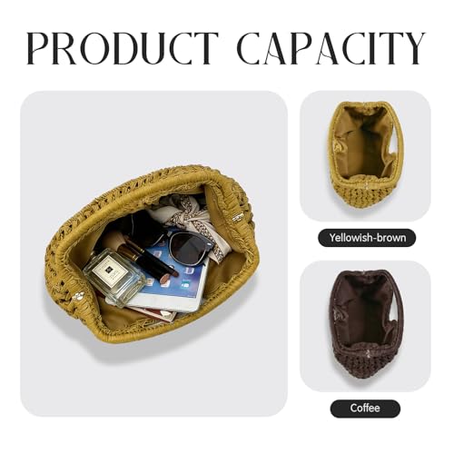 Bolso Clutch Grande de Paja para Mujer miniatura 4