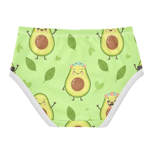 Cute Cartoon Avocados Facial Toddler Girls Panties, Kids Underwear Girls, 2T–8 Years2