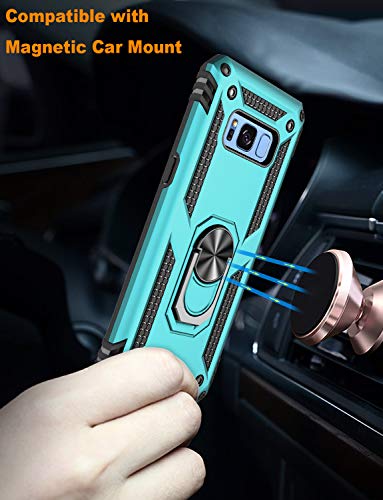 Lumarke JUNS-GALAXY S8-GREEN TEAL For Galaxy S8 Case,Military Grade 16Ft. Drop Tested Cover With Magnetic Ring Kickstand Compatible With Car Mount Holder,Protective Phone Case For Samsung Galaxy S8 Teal thumb #5