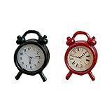 Vdaxvme Confezione da 2 modelli di orologi in miniatura per la casa delle bambole, decorazioni antichi, orologio da tavolo, libreria, decorazione per scenari, mobili per casa delle bambole
